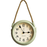 horloge murale scandinave suspendue avec cadran vert clair