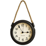 horloge murale scandinave suspendue avec cadran noir