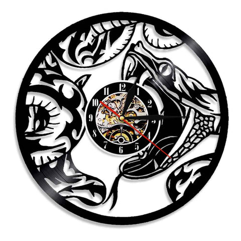 horloge murale serpent en vinyle