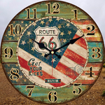 horloge murale vintage americaine avec route 66