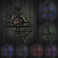 horloge murale hibou avec lumière LED