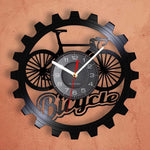 horloge murale vinyle bicyclette vélo noir