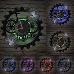 horloge murale vinyle bicyclette vélo avec led