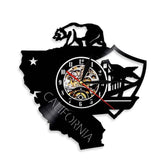 horloge murale vinyle drapeau californie avec un ours de la California république aux Etats-Unis
