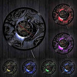horloge murale vinyle avec serpent option LED lumineuse.