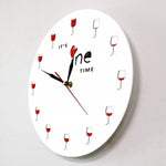 Horloge Murale Originale Verre de Vin et bouteille | Horloge Mania