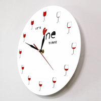 Horloge Murale Originale Verre de Vin et bouteille | Horloge Mania