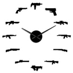 horloge murale stickers pour autocollant muraux avec pistolet de couleur noir