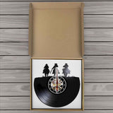 horloge murale vinyle western cowboy paquet