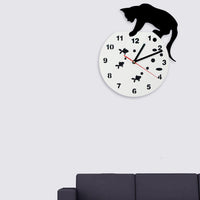 Horloge Originale Chat Sur l'Aquarium | Horloge Mania
