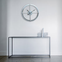 Horloge Industrielle Boussole Argentée | Horloge Mania