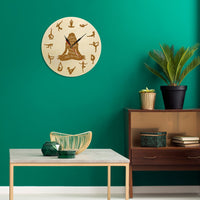 Horloge Bois </br> Positions Yoga