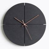 Horloge Murale Scandinave Noir en bois épurée| Horloge Mania